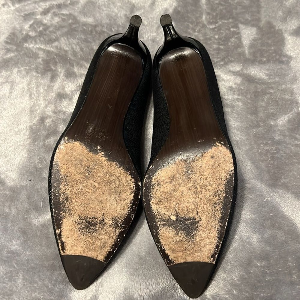 Stuart Weiztman Black Snakeskin Heels - image 2